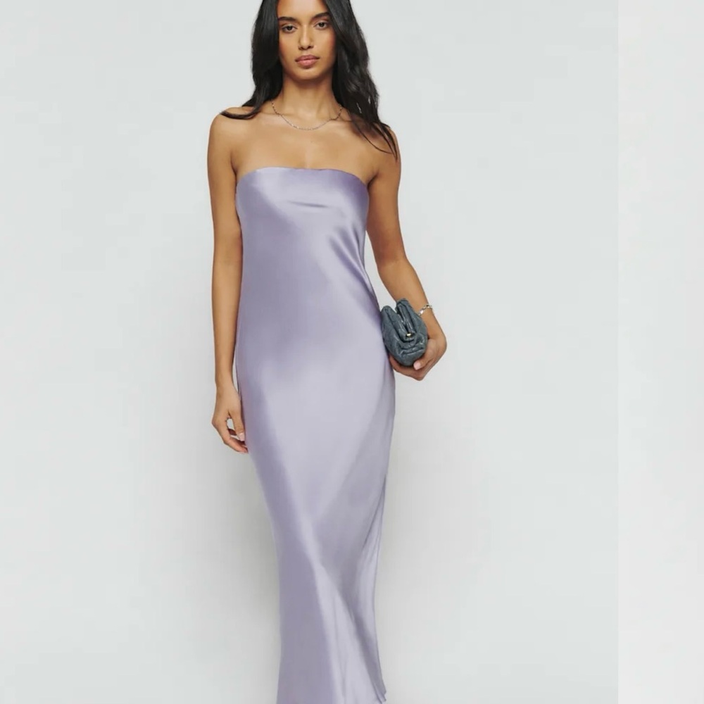 Elegant Lavender Strapless Dress
